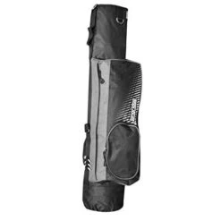 LONGRIDGE 5” DUAL STRAP GOLF PENCIL BAG – BLACK / SILVER