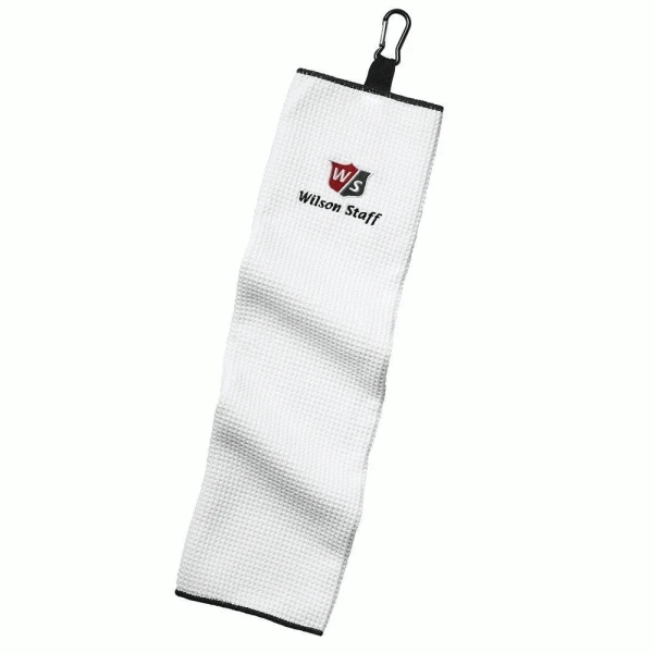 WILSON STAFF TRI-FOLD MICROFIBRE GOLF TOWEL / WHITE 1 WILSON STAFF TRI-FOLD MICROFIBRE GOLF TOWEL / WHITE