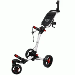 AXGLO TRI-360 V2 GOLF PUSH TROLLEY – WHITE / RED +FREE £39.99 ACCESSORY PACK