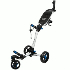 AXGLO TRI-360 V2 GOLF PUSH TROLLEY – WHITE / BLUE +FREE £39.99 ACCESSORY PACK
