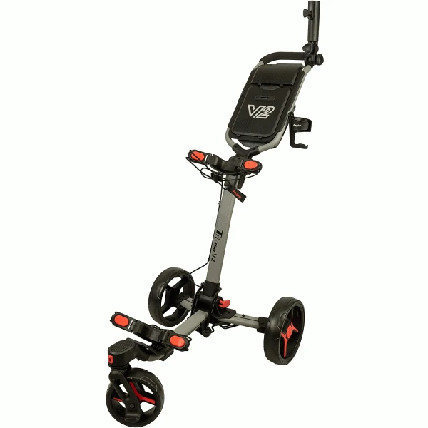 AXGLO TRI-360 V2 GOLF PUSH TROLLEY – GREY / RED +FREE £39.99 ACCESSORY PACK 1 AXGLO TRI-360 V2 GOLF PUSH TROLLEY – GREY / RED +FREE £39.99 ACCESSORY PACK