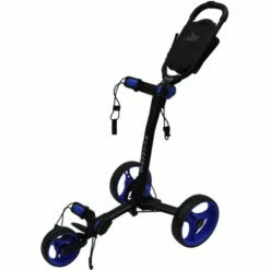 AXGLO TRILITE 3 WHEEL GOLF TROLLEY – BLACK / BLUE +FREE £39.99 ACCESSORY PACK