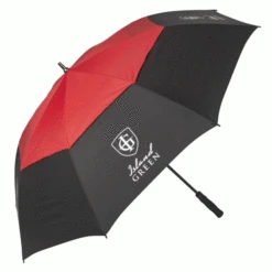 ISLAND GREEN VENTED GOLF UMBRELLA – BLACK / RED