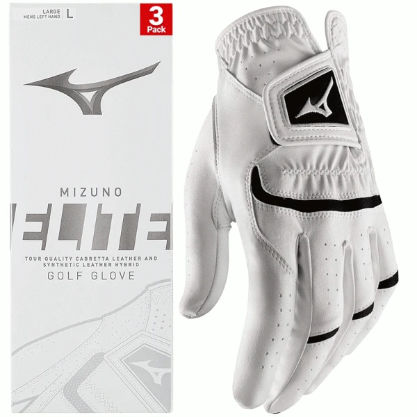 MIZUNO ELITE CABRETTA GOLF GLOVE / 3 PACK 1 MIZUNO ELITE CABRETTA GOLF GLOVE / 3 PACK