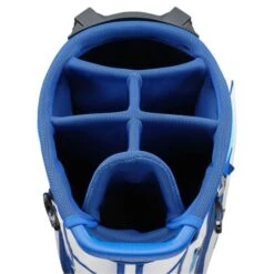 MIZUNO 2023 TOUR STAND BAG – WHITE / BLUE -Golf Sale Store Mizuno TourStand white 4 600x600 1