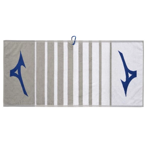 MIZUNO RB TOUR GOLF TOWEL – GREY / WHITE 2 MIZUNO RB TOUR GOLF TOWEL – GREY / WHITE - Image 2