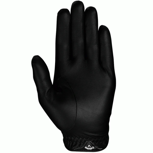 CALLAWAY OPTI-COLOUR LEATHER GOLF GLOVE – BLACK 2 CALLAWAY OPTI-COLOUR LEATHER GOLF GLOVE – BLACK - Image 2