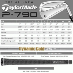 TAYLORMADE P790 IRONS / STEEL SHAFTS -Golf Sale Store P790SPEC 600x600 1