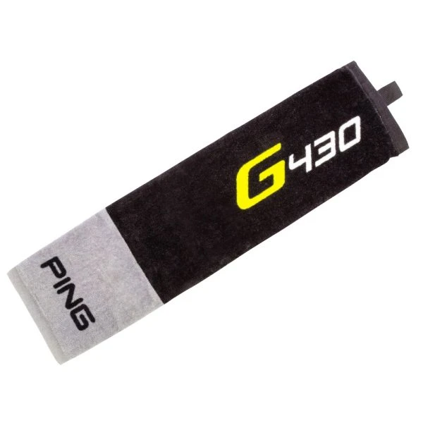 PING G430 TRI-FOLD GOLF TOWEL – BLACK / LIME 1 PING G430 TRI-FOLD GOLF TOWEL – BLACK / LIME