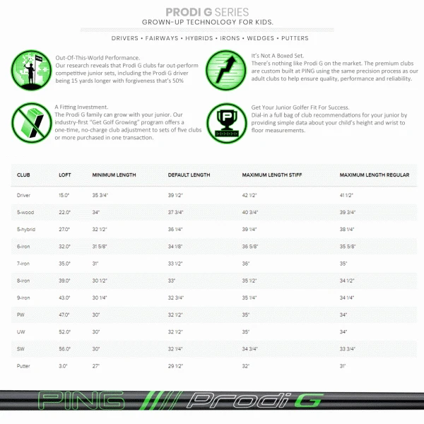 PING PRODI G JUNIOR GOLF SET AGE 9-13 9 PING PRODI G JUNIOR GOLF SET AGE 9-13 - Image 9
