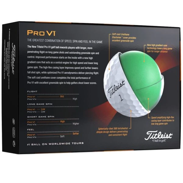 TITLEIST PRO V1 GOLF BALLS 2023 – WHITE 6 TITLEIST PRO V1 GOLF BALLS 2023 – WHITE - Image 6