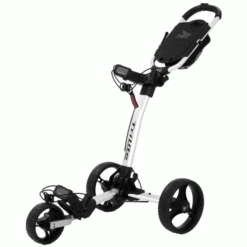 AXGLO TRILITE 3 WHEEL GOLF TROLLEY – WHITE / BLACK +FREE £39.99 ACCESSORY PACK