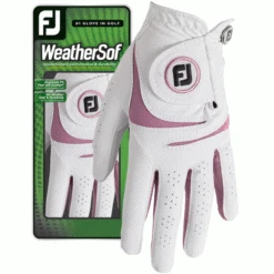FOOTJOY WEATHERSOF LADIES ALL WEATHER GOLF GLOVE – WHITE / PINK -Golf Sale Store WEATHERSOF LADIES WHITEPINK 600x600 1