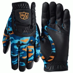 WILSON STAFF JUNIOR CAMO PRINT ONE SIZE FITS ALL GOLF GLOVE – CAMO BLUE