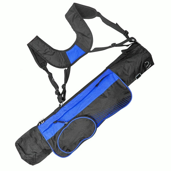 LONGRIDGE 5” DUAL STRAP GOLF PENCIL BAG – BLACK / BLUE 1 LONGRIDGE 5” DUAL STRAP GOLF PENCIL BAG – BLACK / BLUE